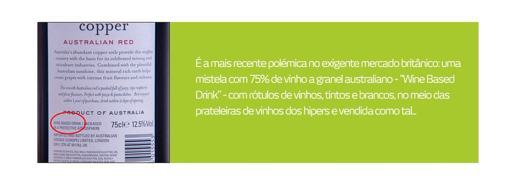 Sangria australiana vendida como vinho